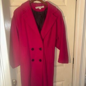 Capri Elegant Pink Women's wool long coat sz M/L